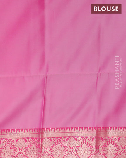 Banarasi semi tussar saree mild purple and pink with allover ikat weaves and zari woven border