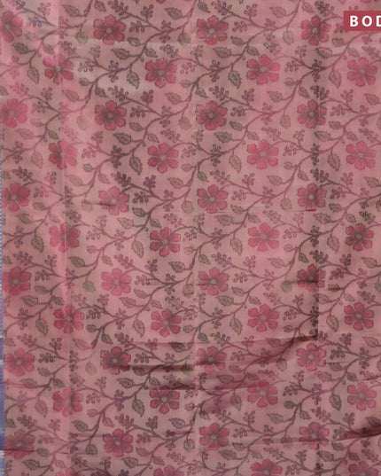 Banarasi semi tussar saree pastel pink and cs blue with allover ikat weaves and zari woven border