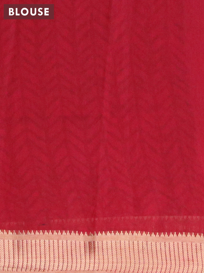 Banarasi cotton saree black and maroon with allover bandhani prints and zari woven border
