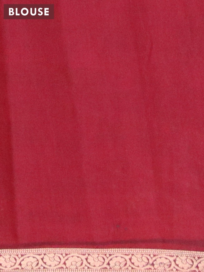 Banarasi cotton saree grey shade and maroon with allover kalamkari prints and zari woven border