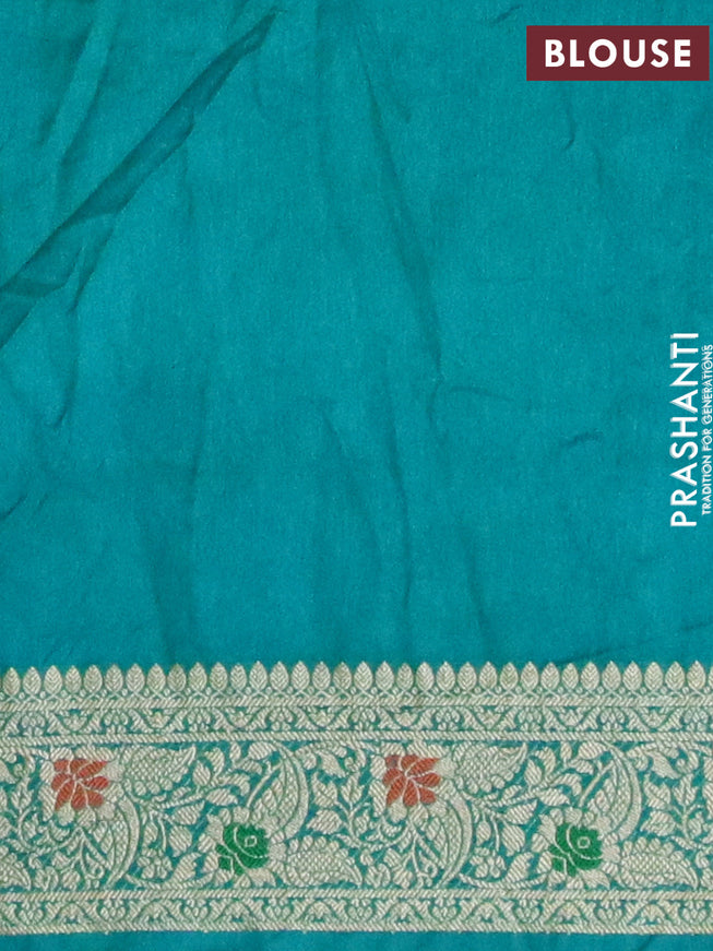 Bandhani saree blue and teal green with allover bandhani prints and banarasi style border