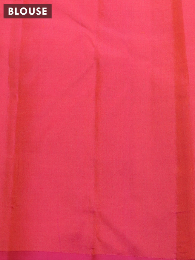 Pure kanjivaram silk saree deep wine shade and pink with zari woven tree buttas in borderless style