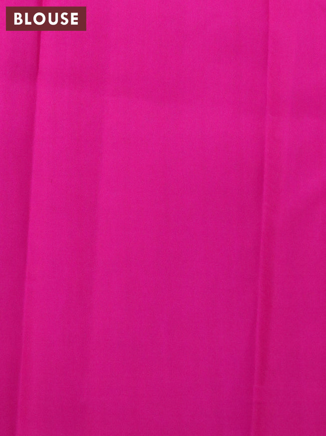 Pure kanjivaram silk saree deep purple and pink with zari woven buttas in borderless style