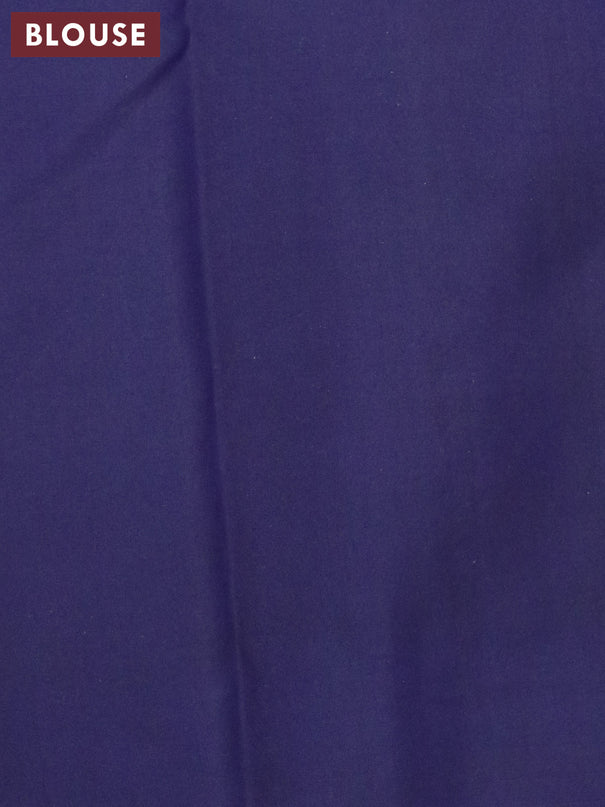 Pure kanjivaram silk saree maroon and navy blue with zari woven buttas in borderless style