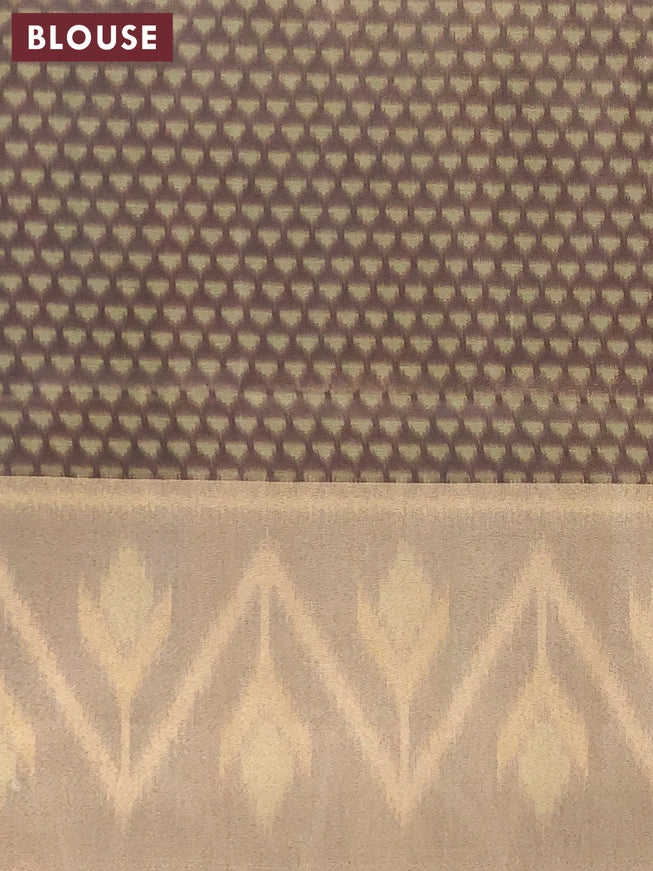 Semi matka saree grey and dark grey with plain body and ikat style border
