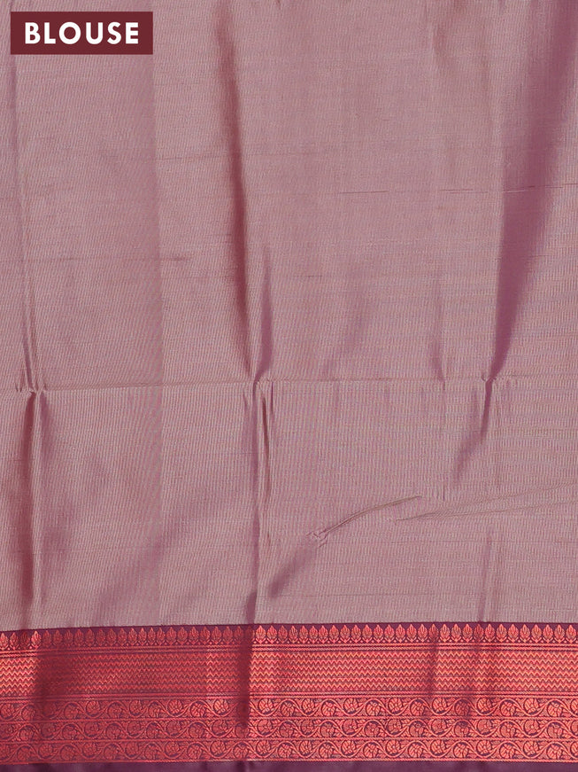 Banarasi semi tussar saree teal blue shade and wine shade with allover ikat weaves and copper zari woven border