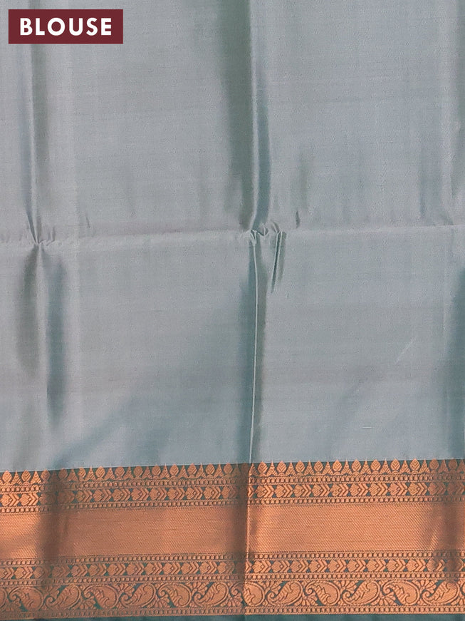 Banarasi semi tussar saree dual shade of pink and green with allover ikat weaves and copper zari woven border