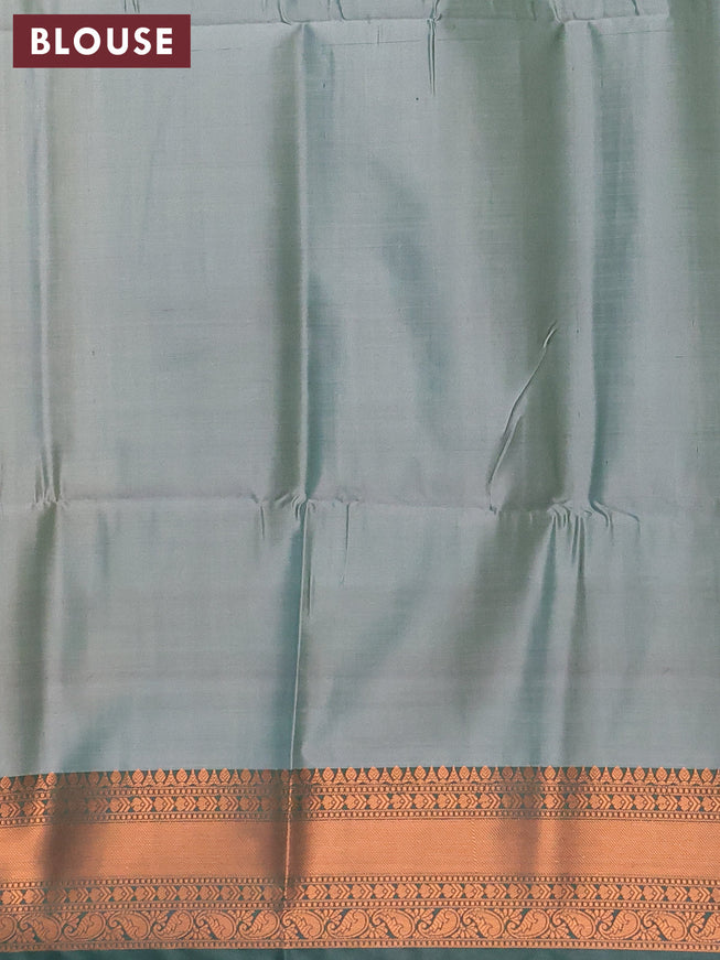 Banarasi semi tussar saree dual shade of sandal and green with allover ikat weaves and copper zari woven border