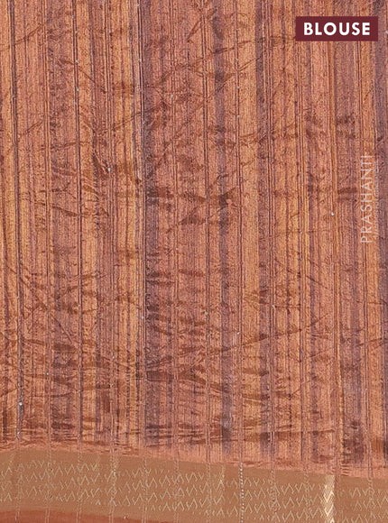 Semi tussar saree mustard yellow with allover kalamkari prints & sequin work and zari woven border