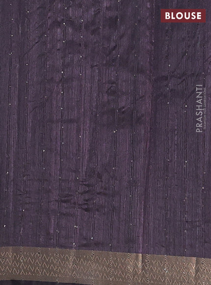 Semi tussar saree brown with allover prints & sequin work and zari woven border