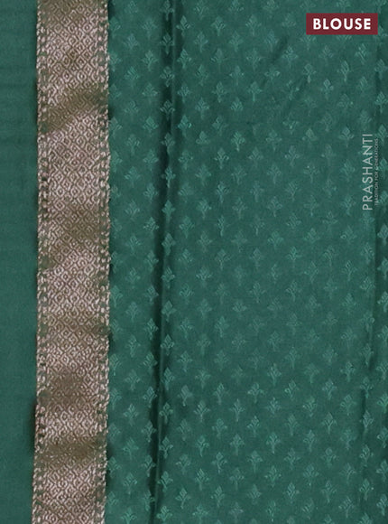 Banarasi semi crepe saree green with allover thread & zari woven brocade weaves and woven border