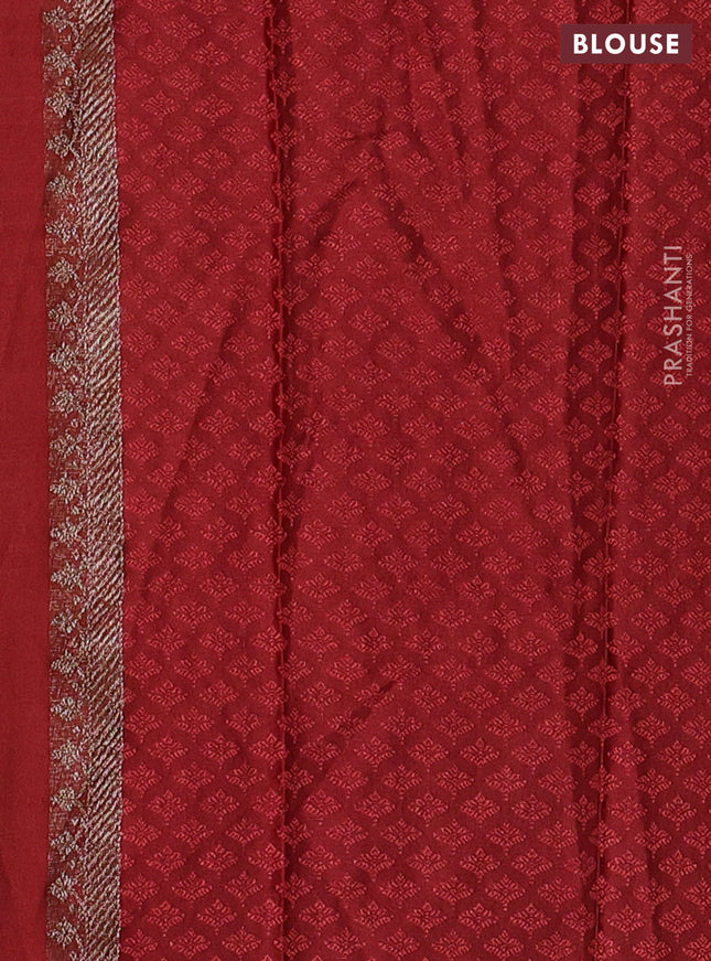Banarasi semi crepe saree rust shade with allover thread & zari woven brocade weaves and woven border