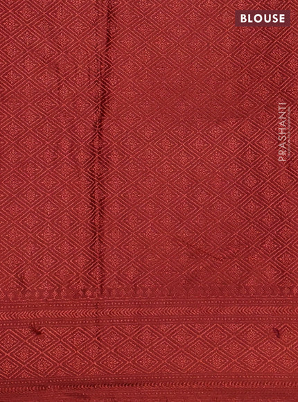 Banarasi semi crepe saree rust shade with allover thread & zari woven brocade weaves and woven border