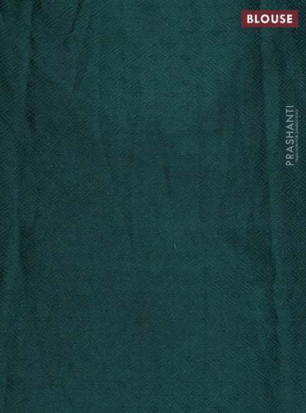 Banarasi semi crepe saree dark green with allover thread & zari woven brocade weaves and woven border