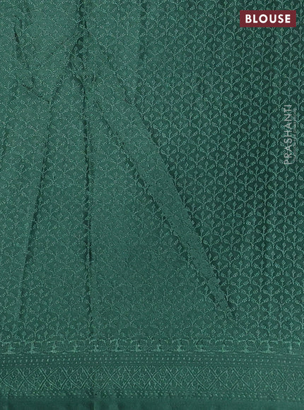 Banarasi semi crepe saree green with allover thread & zari woven brocade weaves and woven border