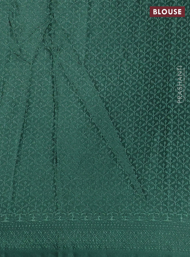 Banarasi semi crepe saree green with allover thread & zari woven brocade weaves and woven border