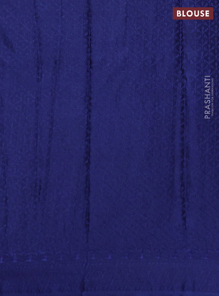 Banarasi semi crepe saree blue with allover thread & zari woven brocade weaves and woven border