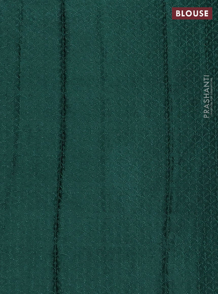 Banarasi semi crepe saree teal green with allover thread & zari woven brocade weaves and woven border