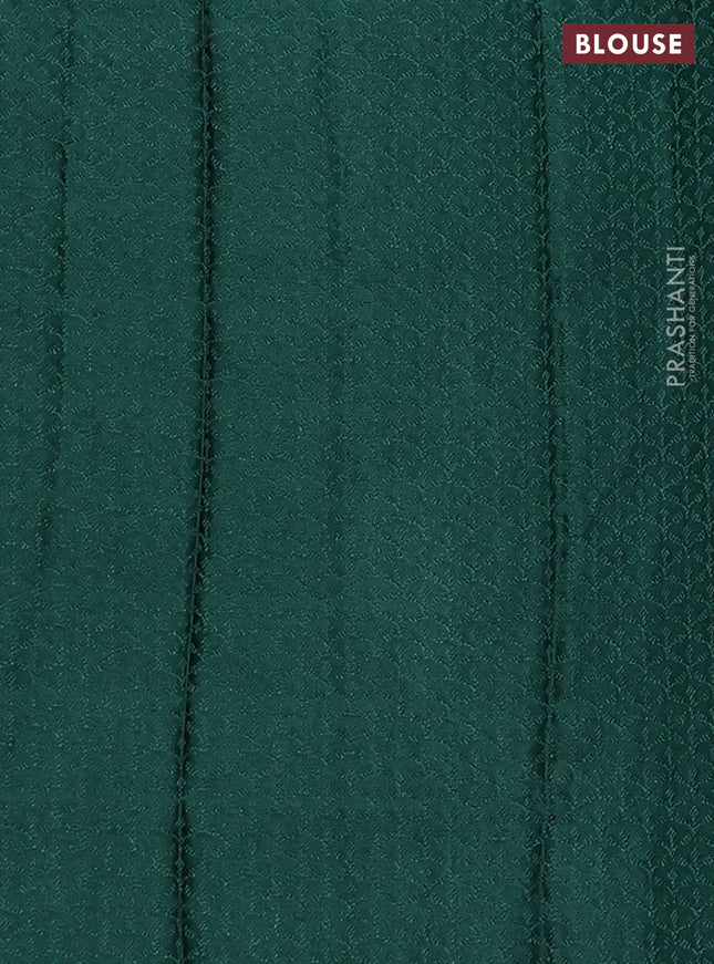 Banarasi semi crepe saree teal green with allover thread & zari woven brocade weaves and woven border