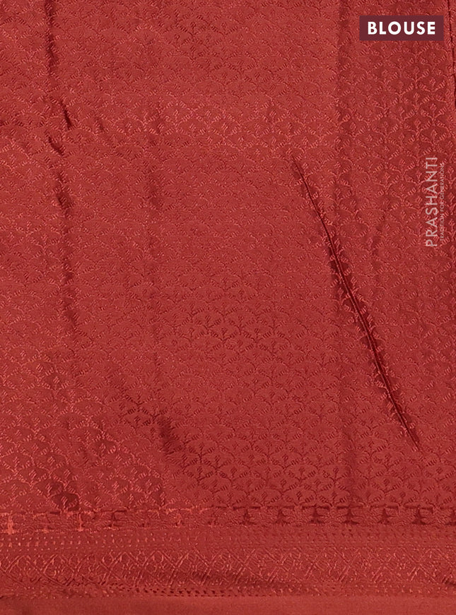 Banarasi semi crepe saree rust shade with allover thread & zari woven brocade weaves and woven border