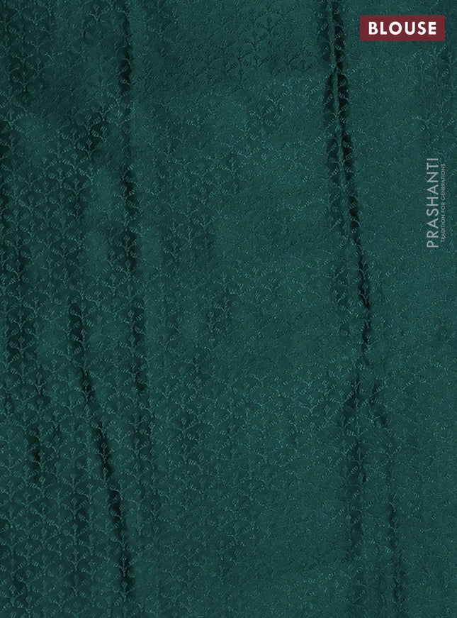 Banarasi semi crepe saree dark green with allover thread & zari woven brocade weaves and woven border
