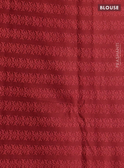 Banarasi semi crepe saree rust shade with allover thread & zari woven brocade weaves and woven border