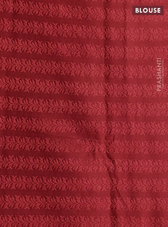 Banarasi semi crepe saree rust shade with allover thread & zari woven brocade weaves and woven border