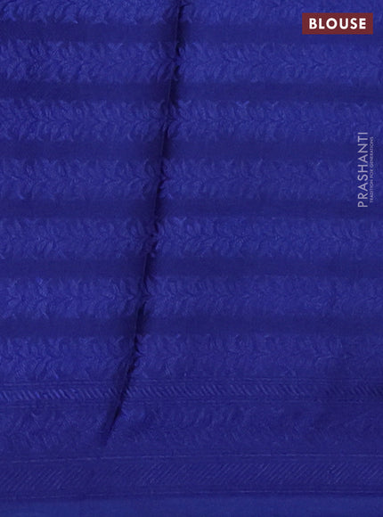 Banarasi semi crepe saree blue with allover thread & zari woven brocade weaves and woven border