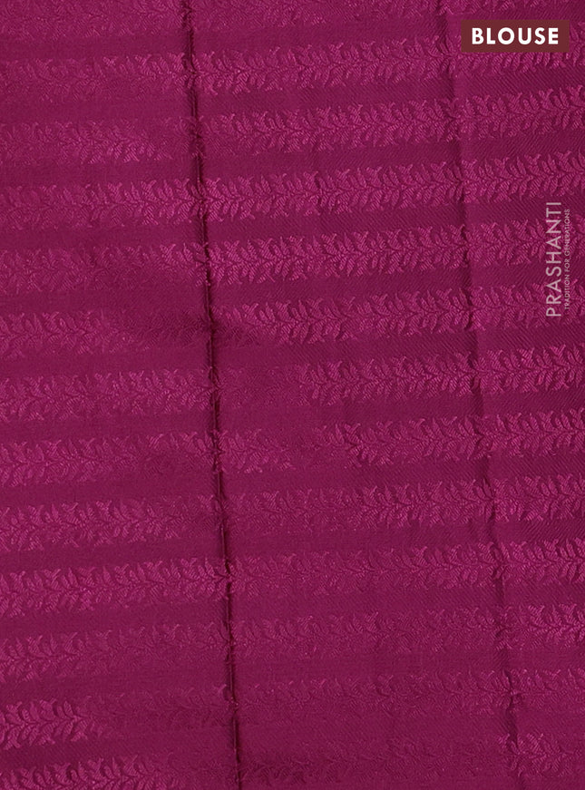 Banarasi semi crepe saree wine shade with allover thread & zari woven brocade weaves and woven border