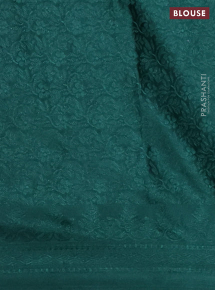 Banarasi semi crepe saree dark green with allover thread & zari woven brocade weaves and woven border