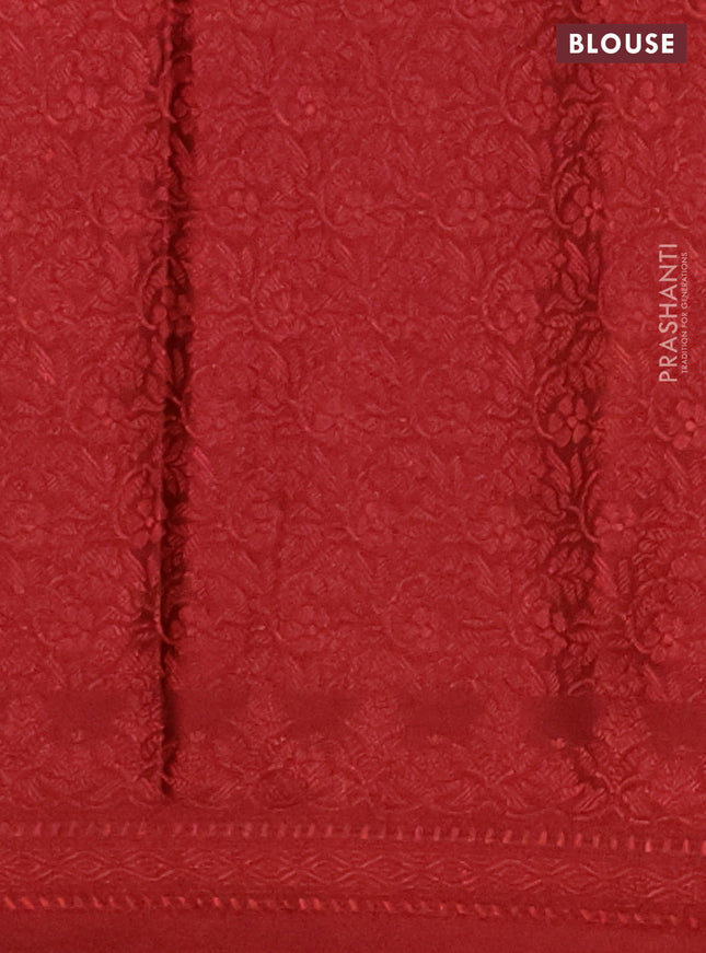 Banarasi semi crepe saree rust shade with allover thread & zari woven brocade weaves and woven border