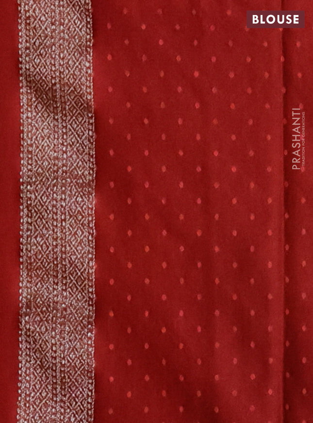 Banarasi semi crepe saree brown with allover thread & zari woven brocade weaves and woven border