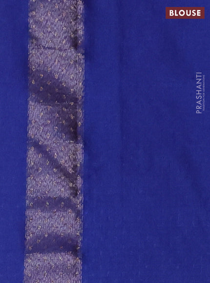 Banarasi semi crepe saree blue with allover thread & zari woven butta weaves and woven border