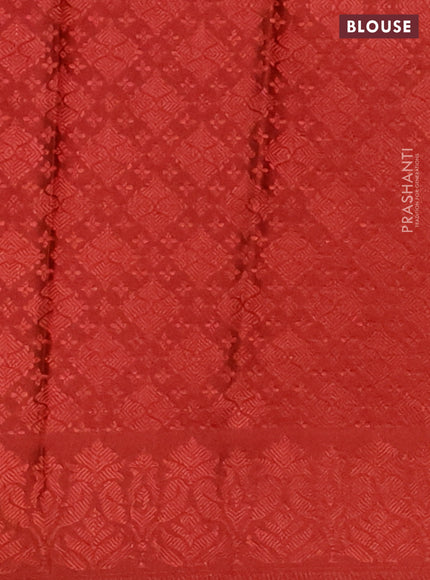 Banarasi semi crepe saree rust shade with allover thread & zari woven brocade weaves and woven border