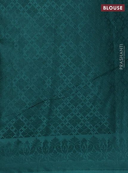 Banarasi semi crepe saree green with allover thread & zari woven brocade weaves and woven border