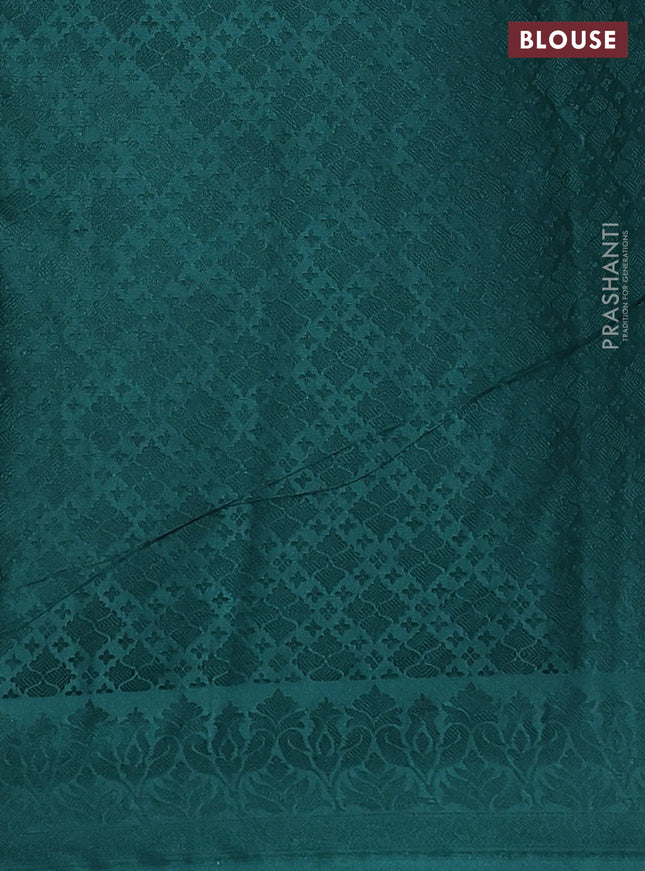 Banarasi semi crepe saree green with allover thread & zari woven brocade weaves and woven border