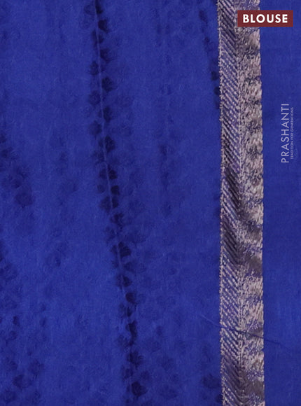 Banarasi semi crepe saree blue with allover thread & zari woven brocade weaves and woven border