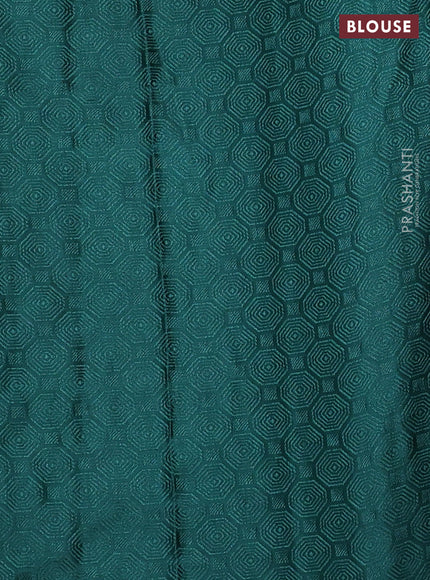 Banarasi semi crepe saree dark green with allover thread & zari woven brocade weaves and woven border