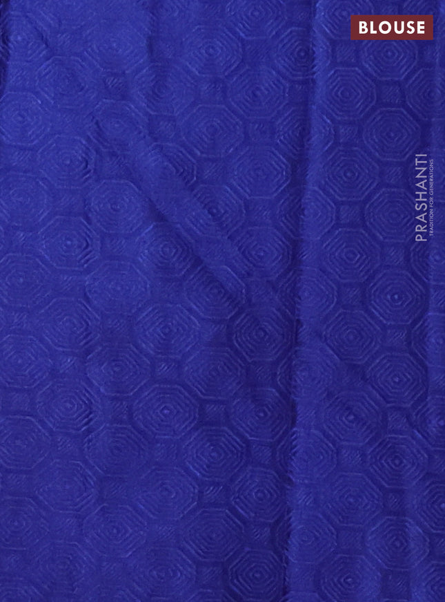 Banarasi semi crepe saree blue with allover thread & zari woven brocade weaves and woven border