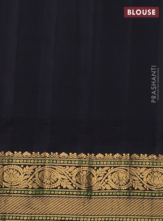 Pure gadwal silk saree kumkum red and black with allover zari checks & buttas and temple design zari woven korvai border