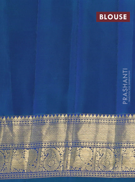 Pure gadwal silk saree pastel grey and dual shade of bluish green with annam zari woven buttas and temple design zari woven border