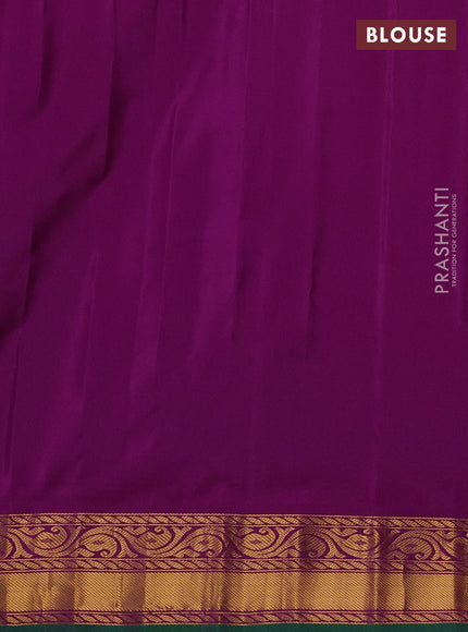 Pure gadwal silk saree light blue and purple with allover zari woven buttas and temple design zari woven border