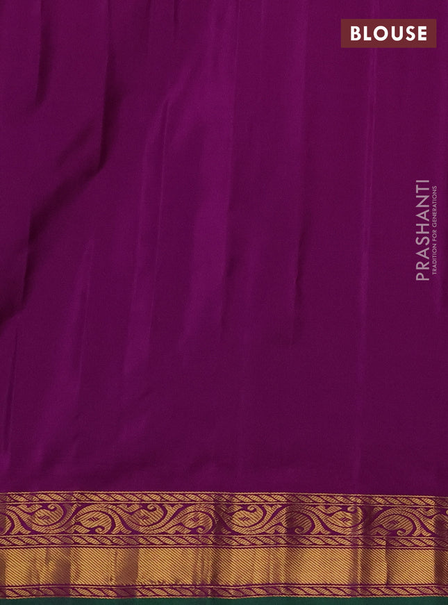 Pure gadwal silk saree light blue and purple with allover zari woven buttas and temple design zari woven border