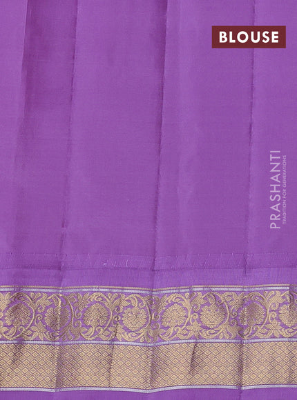 Pure gadwal silk saree lime green and lavender with zari woven buttas and temple design zari woven border