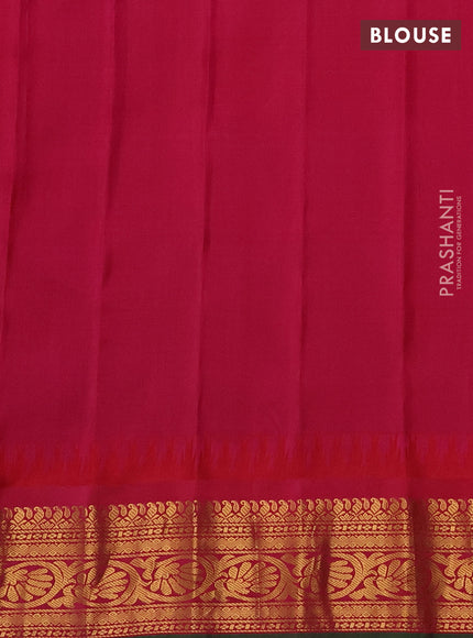 Pure gadwal silk saree dual shade of mild lavender and pink with allover checks & zari buttas and temple design zari woven korvai border