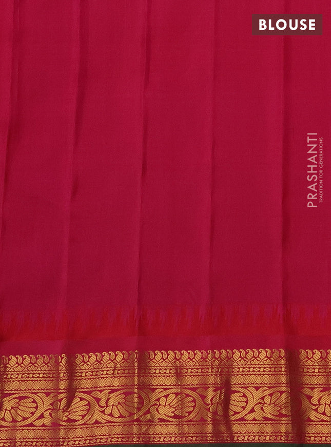 Pure gadwal silk saree dual shade of mild lavender and pink with allover checks & zari buttas and temple design zari woven korvai border