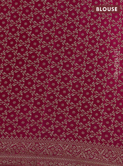 Banarasi crepe partly saree pastel green and pink with allover thread & zari woven butta weaves and woven border