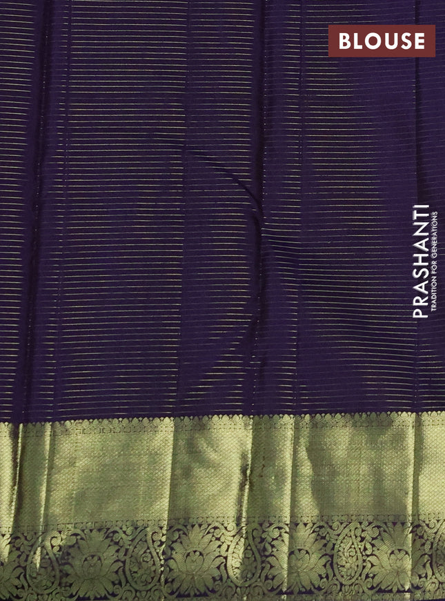 Pure kanchipuram silk saree dark magenta pink and navy blue with allover zari checks & annam buttas and zari woven border