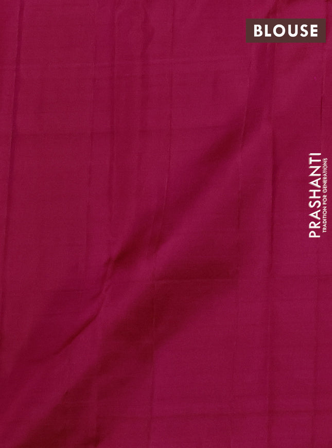 Pure kanchipuram silk saree pink with allover silver & gold zari weaves and zari woven floral butta border