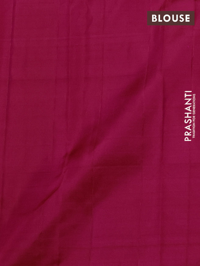 Pure kanchipuram silk saree pink with allover silver & gold zari weaves and zari woven floral butta border